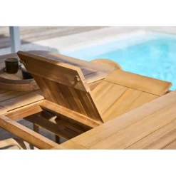 Table de jardin extensible en acacia naturel 180(+40cm)x100cm - Cavalo