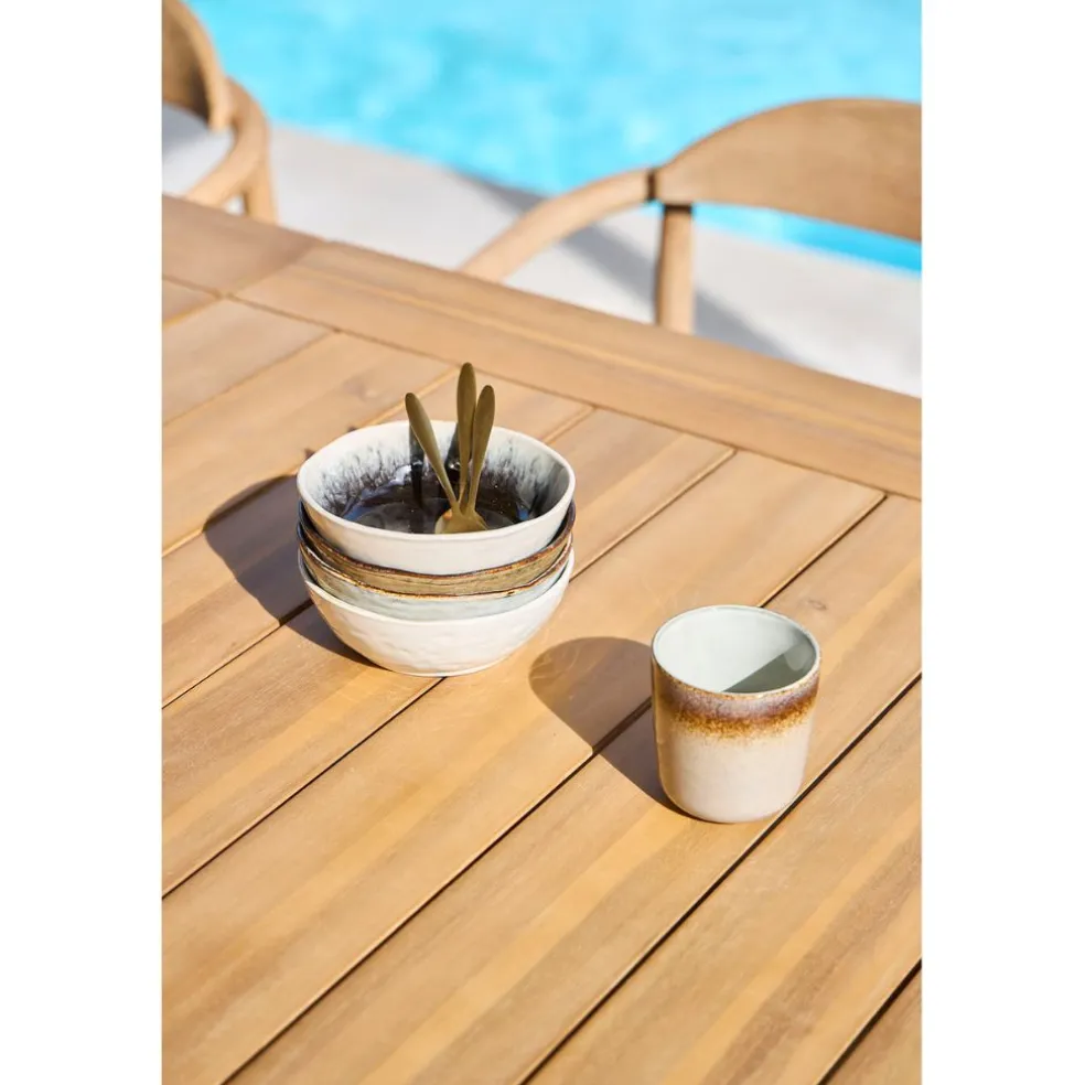 Table de jardin extensible en acacia naturel 180(+40cm)x100cm - Cavalo