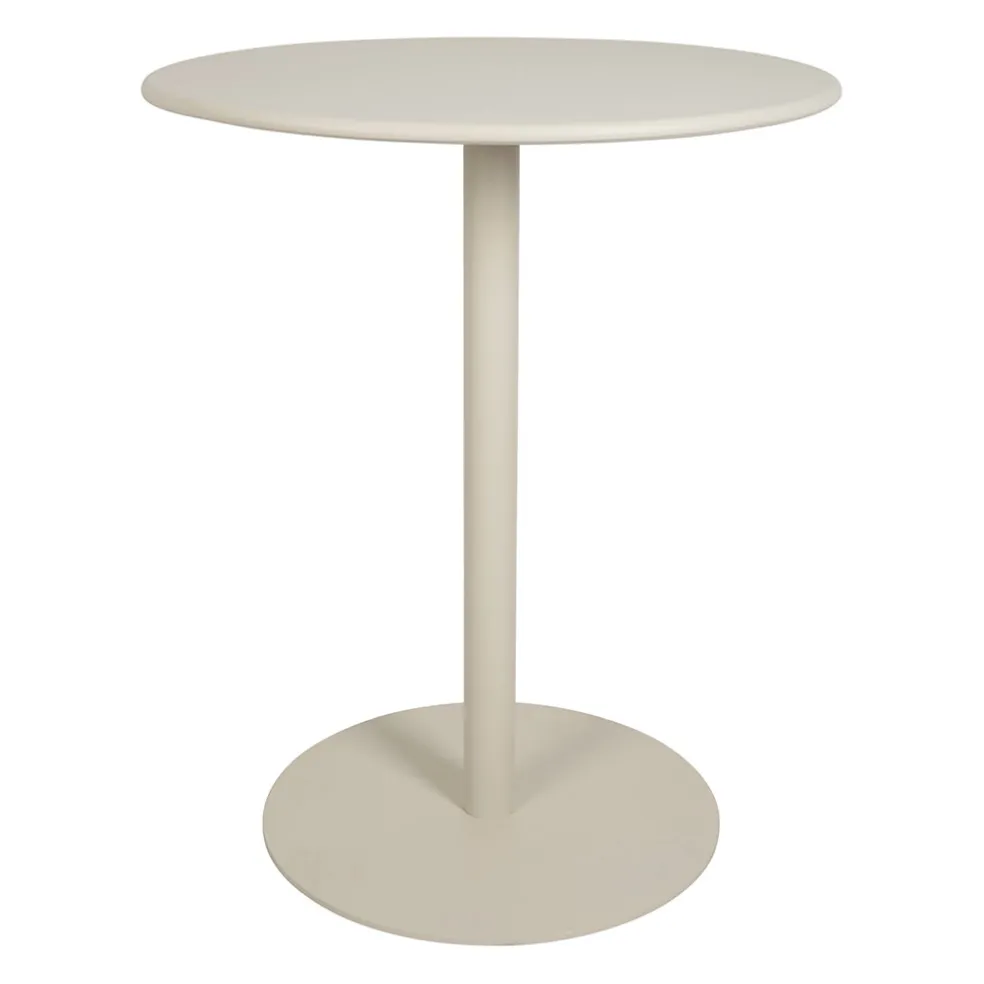 Table de jardin ronde en acier écru d60cm - Ajay