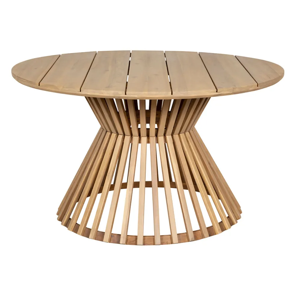 Table de jardin ronde en acacia écru d130cm - Minga
