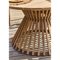 Table de jardin ronde en acacia écru d130cm - Minga