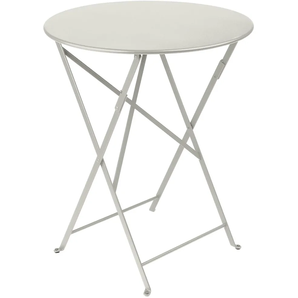 Table de jardin ronde pliante en acier gris argile - Bistro