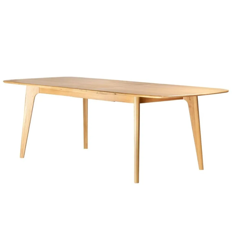 Table de repas avec allonge intégrée en chene naturel 180(+50)x100xh76cm - Sublime