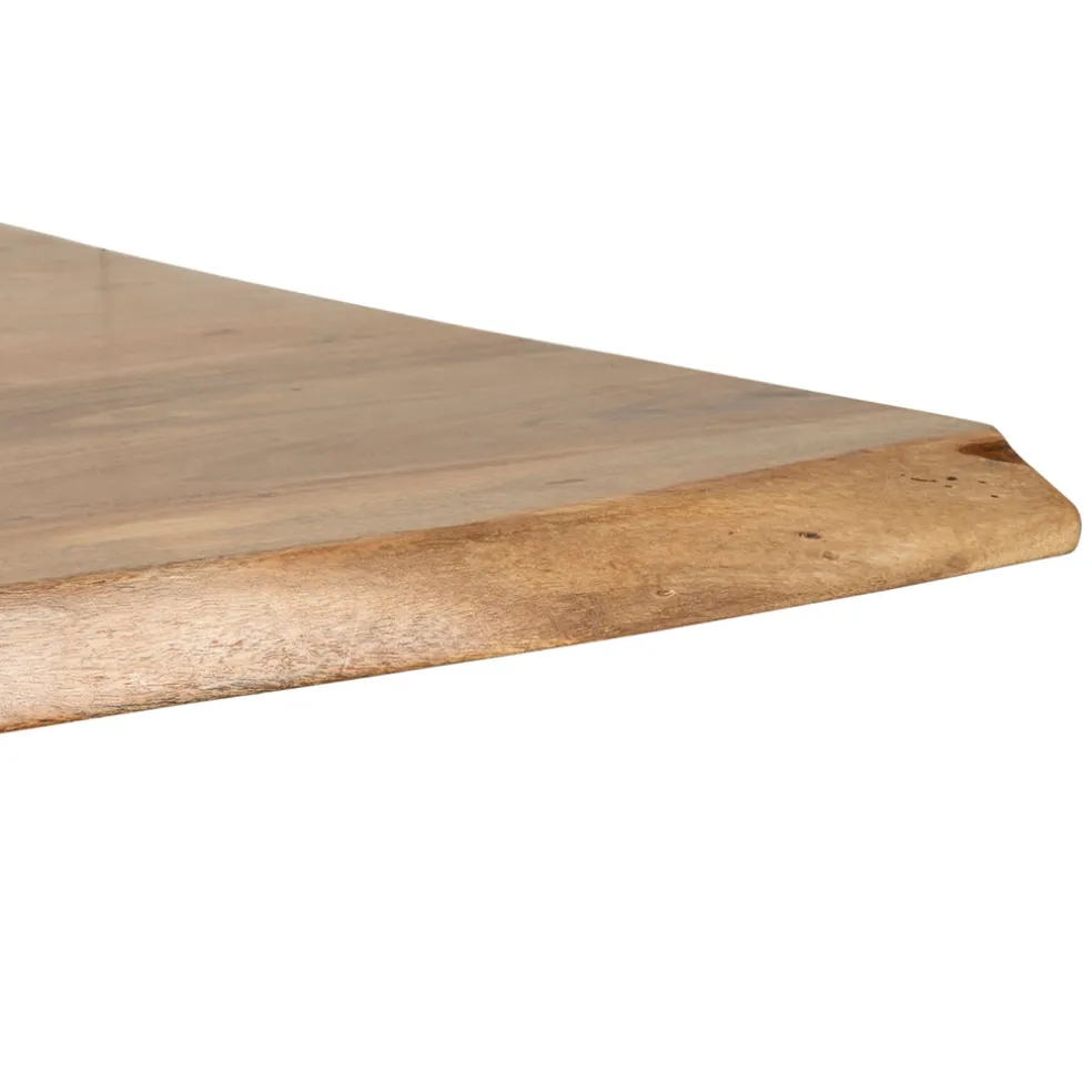 Table de repas en acacia et pieds en fer noir 180x90cm - Brooklyn