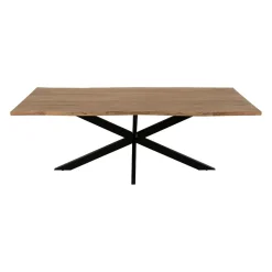 Table de repas en acacia et pieds en fer noir 220x100cm - Brooklyn