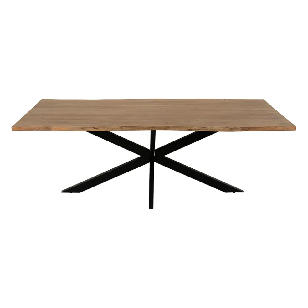 Table de repas en acacia et pieds en fer noir 220x100cm - Brooklyn