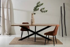Table de repas en acacia et pieds en fer noir 220x100cm - Brooklyn