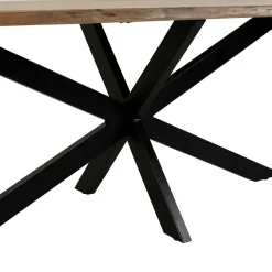 Table de repas en acacia et pieds en fer noir 220x100cm - Brooklyn