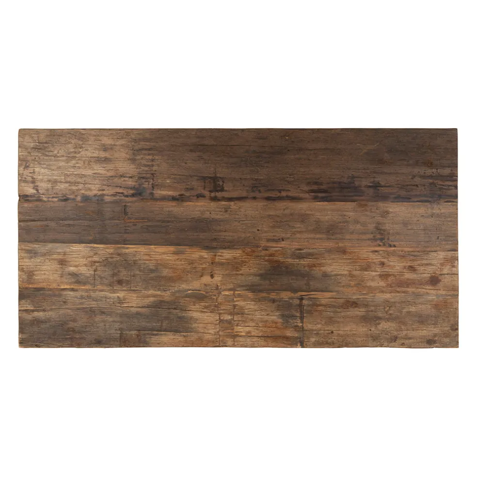 Table de salle a manger rectangle en bois recyclé naturel 180x90cm - Campagne