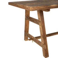 Table de salle a manger rectangle en bois recyclé naturel 180x90cm - Campagne