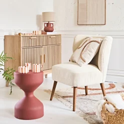 Table d'appoint en fer terracotta - Arty