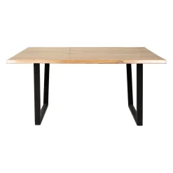 Table en acacia et pieds en fer noir 160x90cm - Brooklyn