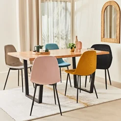 Table en acacia et pieds en fer noir 160x90cm - Brooklyn