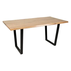Table en acacia et pieds en fer noir 160x90cm - Brooklyn