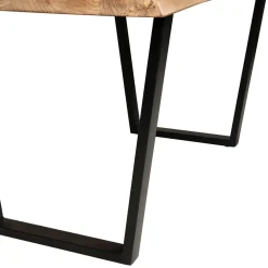 Table en acacia et pieds en fer noir 160x90cm - Brooklyn
