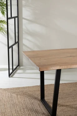 Table en acacia et pieds en fer noir 160x90cm - Brooklyn