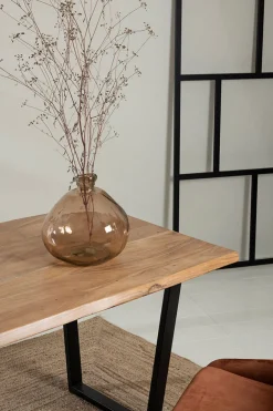 Table en acacia et pieds en fer noir 160x90cm - Brooklyn