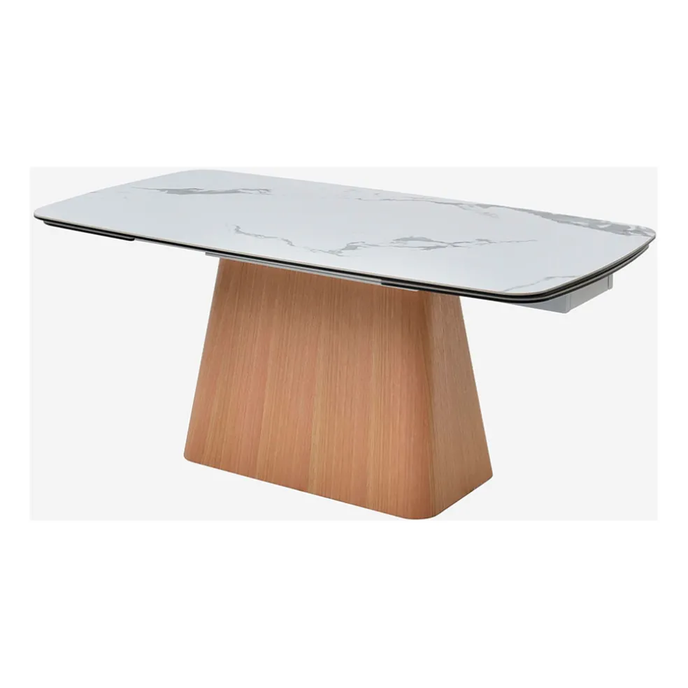 Table extensible en verre et céramique blanc l180-260cm - Linka