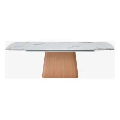 Table extensible en verre et céramique blanc l180-260cm - Linka
