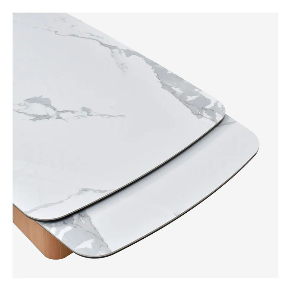 Table extensible en verre et céramique blanc l180-260cm - Linka