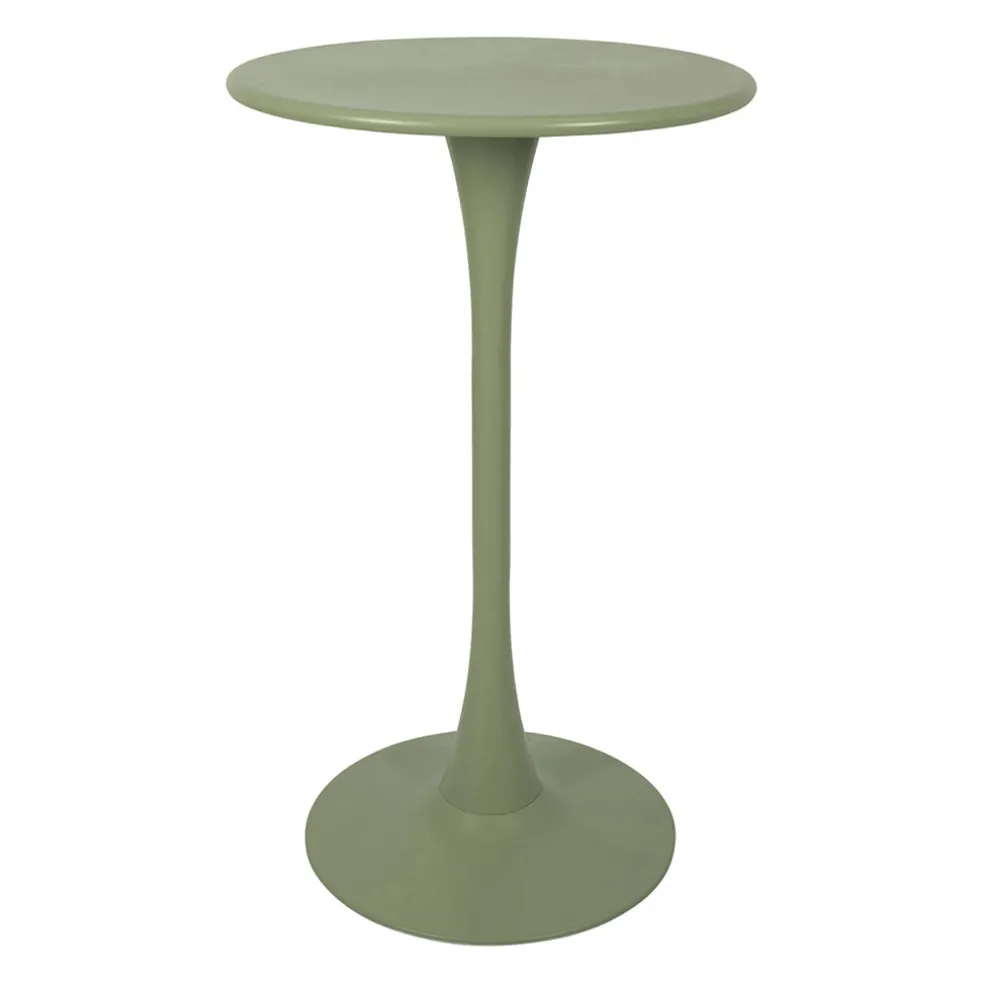 Table haute d'extérieur ronde en fer kaki d60xh100cm - Lumi