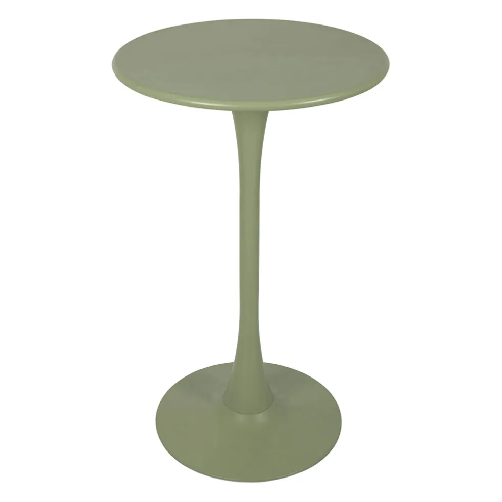 Table haute d'extérieur ronde en fer kaki d60xh100cm - Lumi