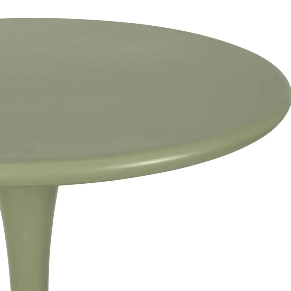 Table haute d'extérieur ronde en fer kaki d60xh100cm - Lumi