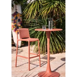 Table haute en fer terracotta d60cm - Lumi