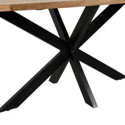 Table ovale en acacia et pieds en fer noir 190x90cm - Brooklyn