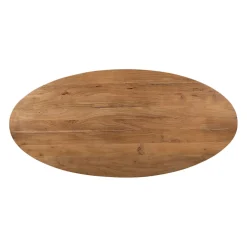 Table ovale en acacia et pieds en fer noir 190x90cm - Brooklyn