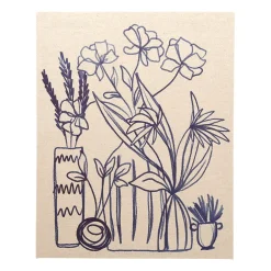 Tableau en lin indigo 40x50cm - medi summer