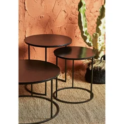 Tables d'appoint gigogne (x2) en fer noir - Felia