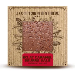 Tablette chocolat au lait éclat caramel et beurre sale - 80g