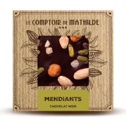 Tablette chocolat noir mendiants 80g