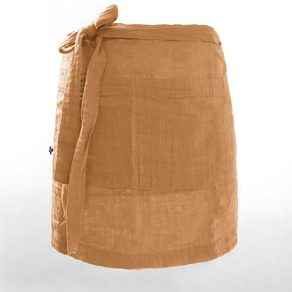 Tablier camel en gaze de coton 45x80cm - Gaia