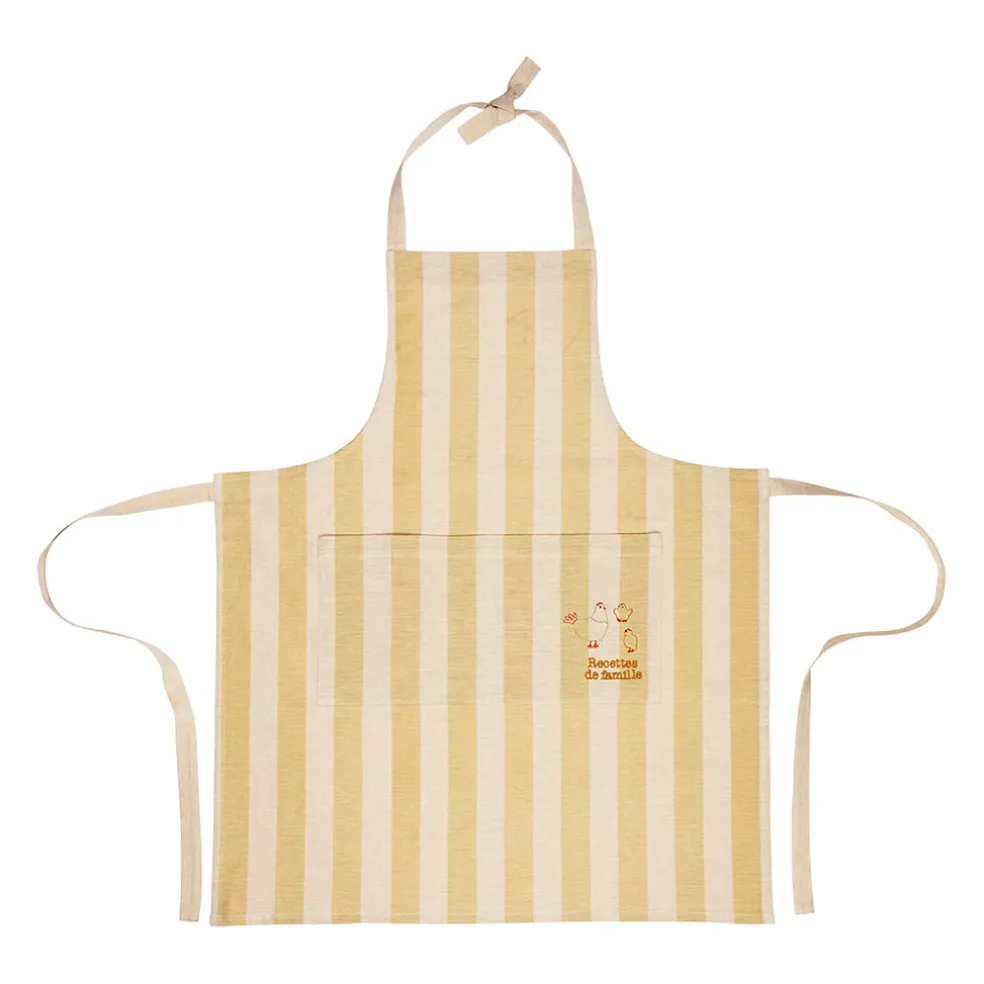 Tablier en coton beige - La Ferme