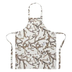 Tablier en coton blanc et marron - Estran