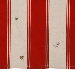 Tablier en coton et lin rouge - Champêtre