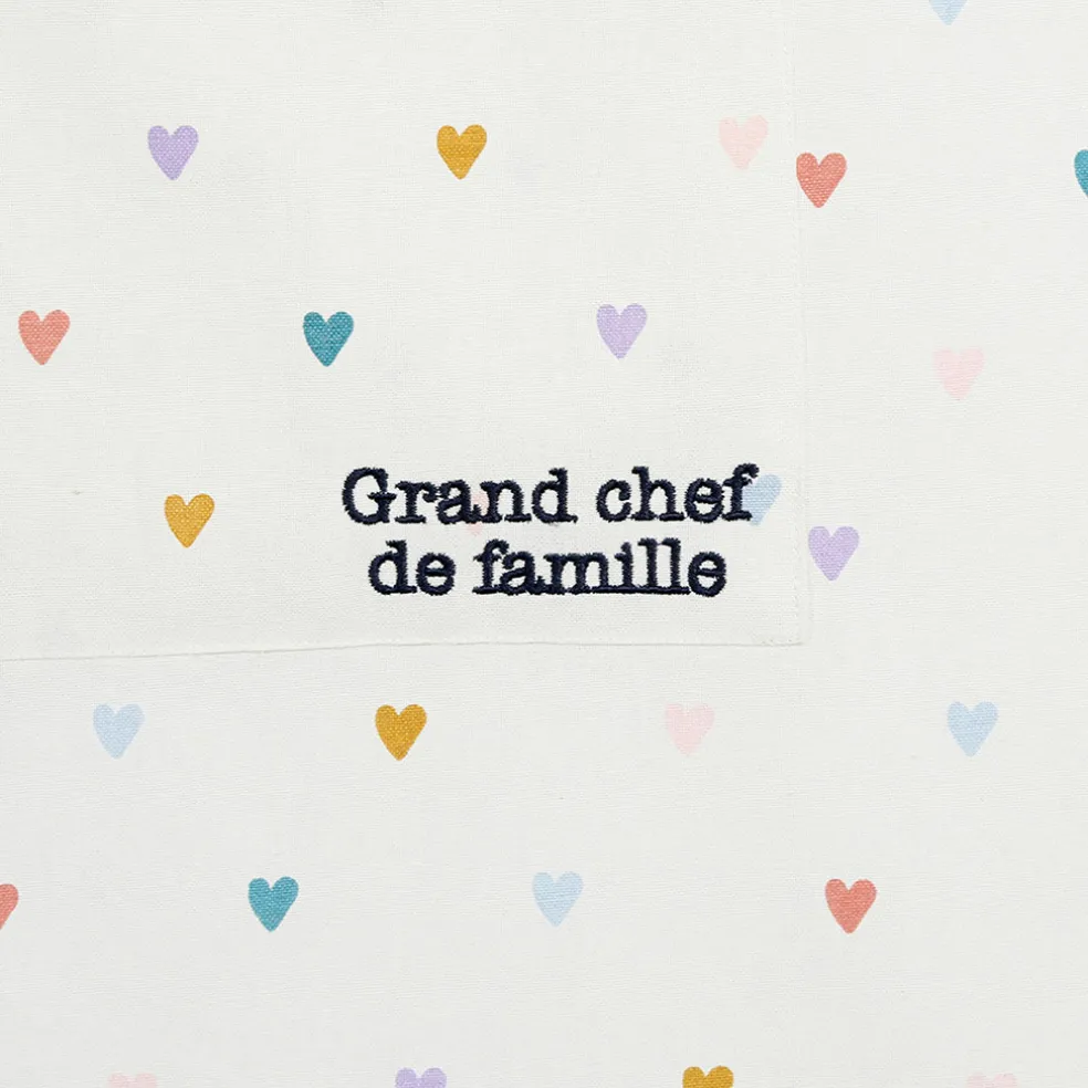 Tablier en coton multicolore 90x75cm - Famille