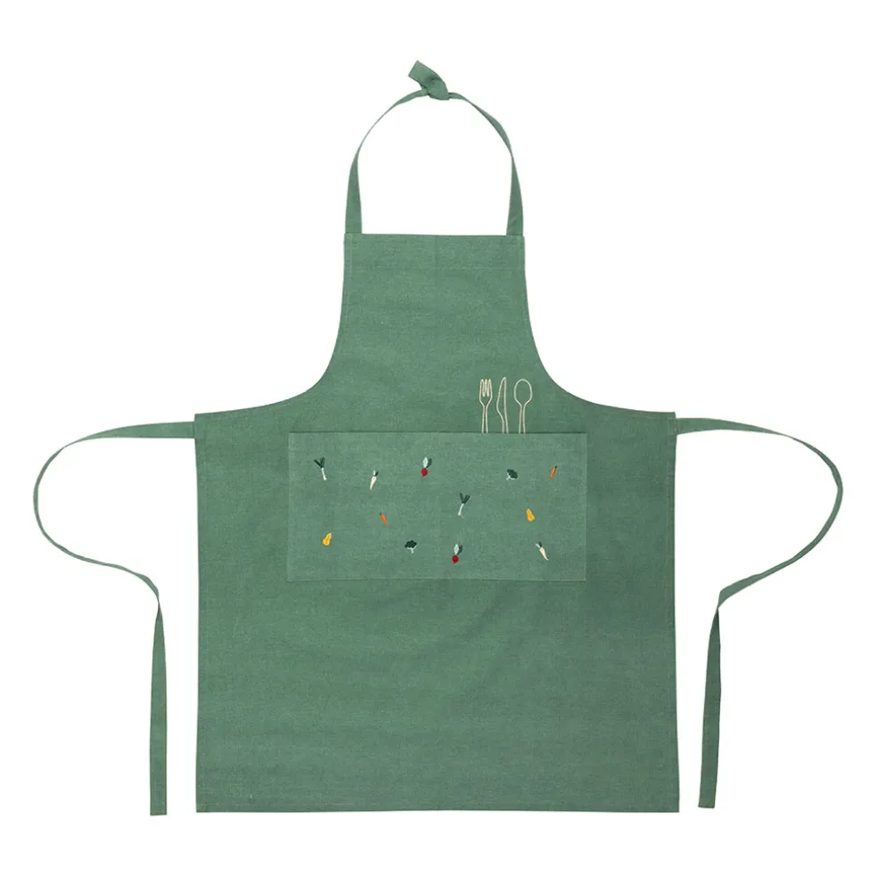 Tablier en coton vert - P'tit Légume