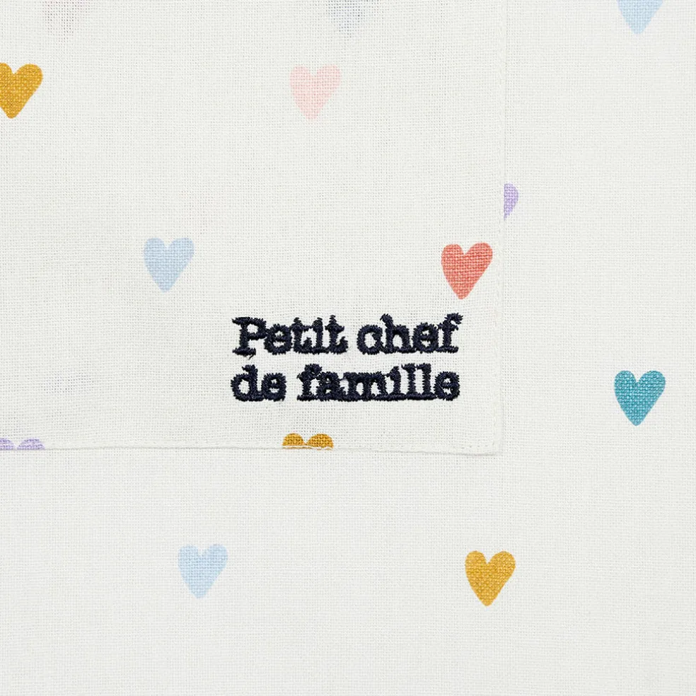 Tablier enfant en coton multicolore 55x45cm - Famille