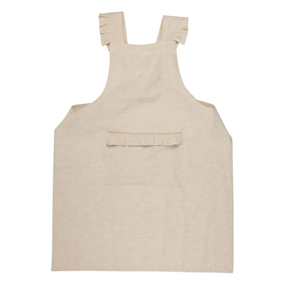 Tablier naturel en coton et lin - chambray