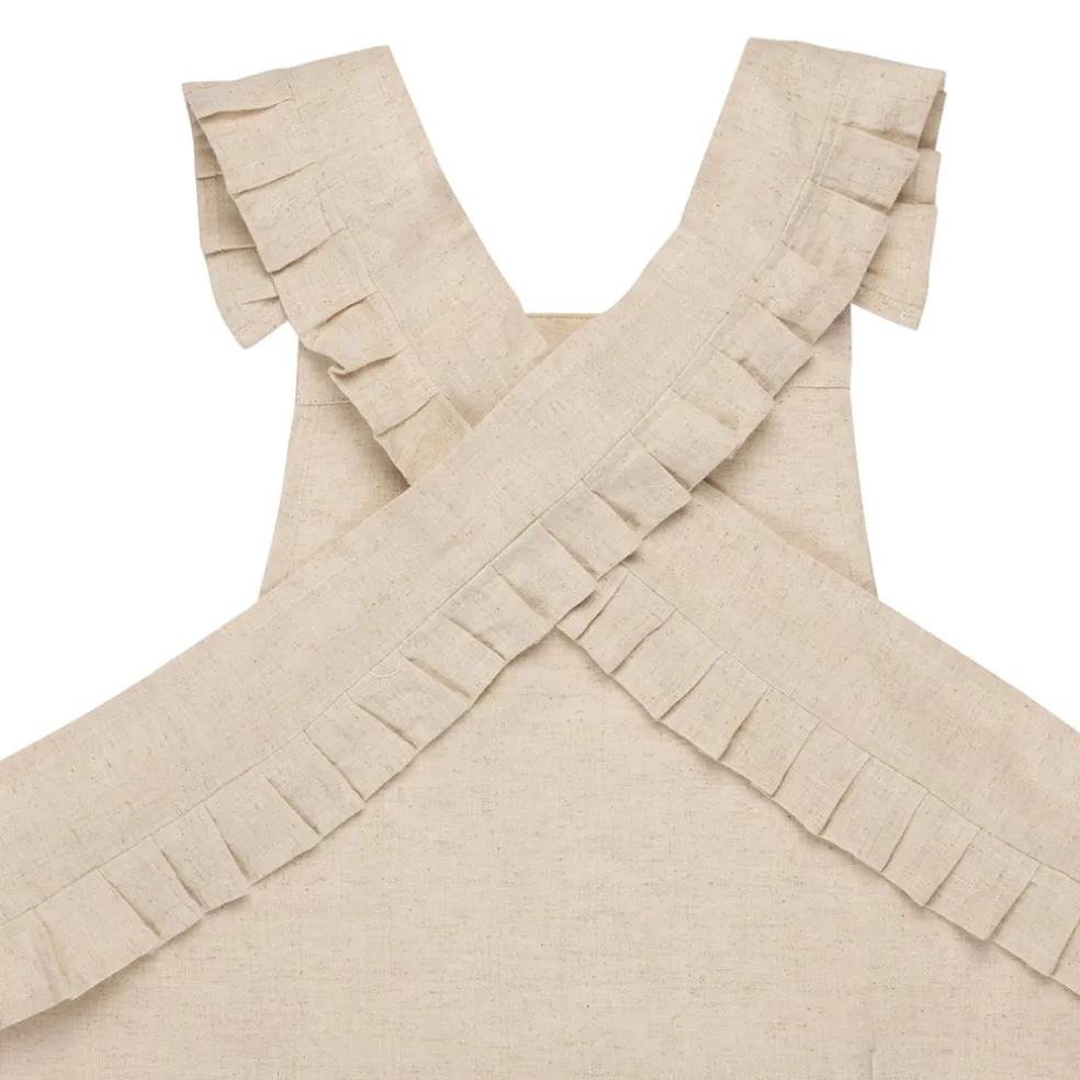 Tablier naturel en coton et lin - chambray