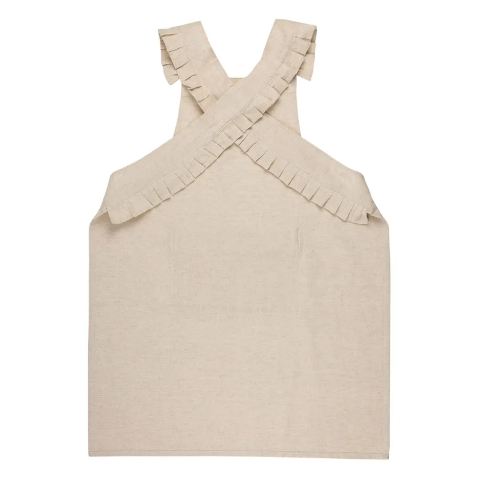 Tablier naturel en coton et lin - chambray