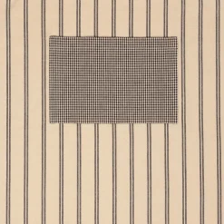 Tablier rayé en coton noir et écru - Campagne