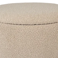 Tabouret coffre en tissu et pin beige - Alpinia
