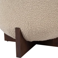 Tabouret coffre en tissu et pin beige - Alpinia