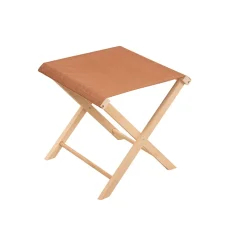 Tabouret d'extérieur pliant en bois et coton terracotta h42cm - Colors