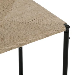 Tabouret en jute naturel et fer noir - madeira