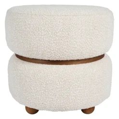 Tabouret en tissu et pin blanc - Alpinia